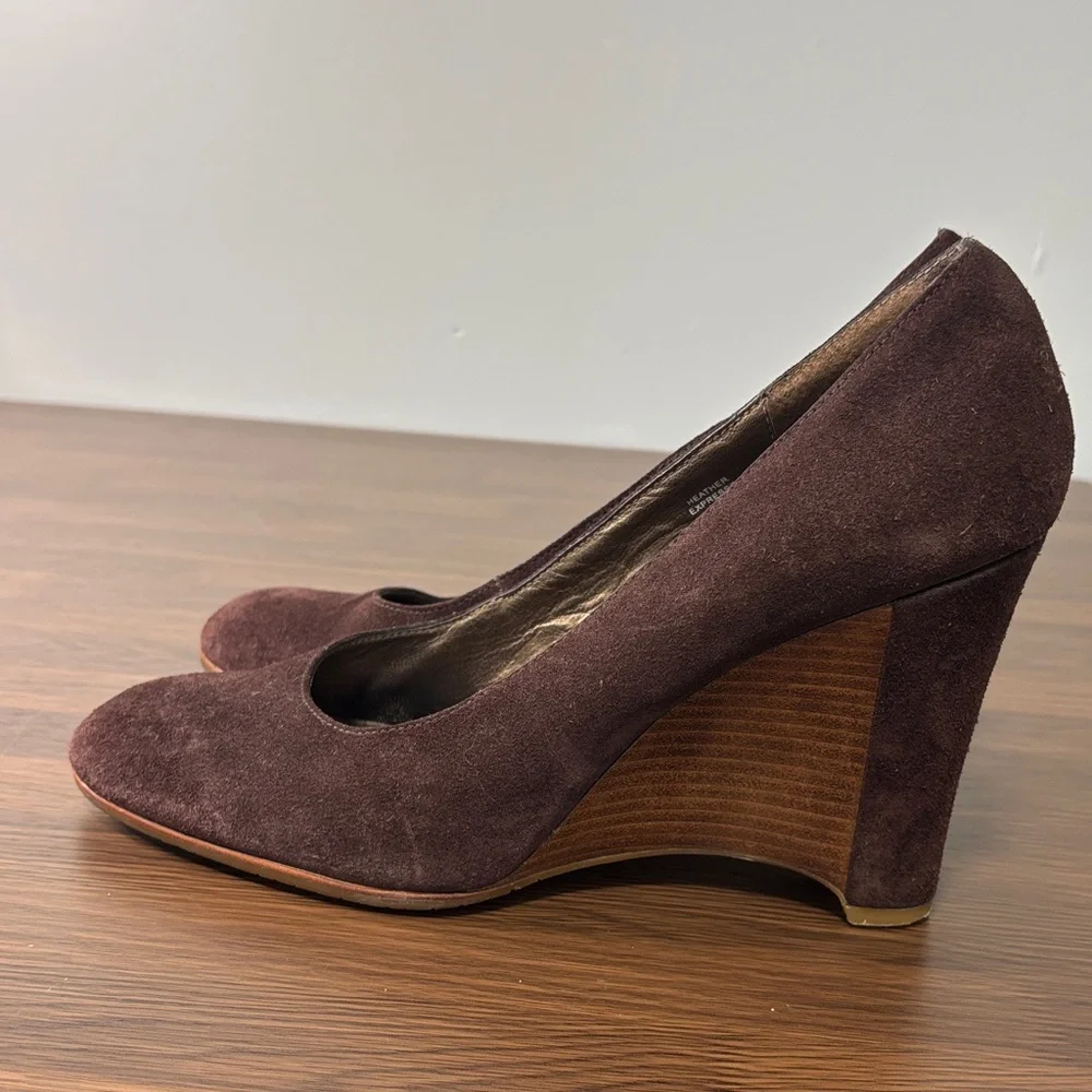 Donald J Pliner Heather Espresso Suede‎ Wedge Pumps Size 10